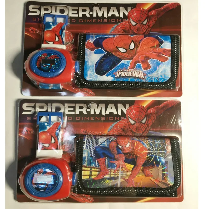 Set Di Portafogli Per Orologi Da Proiezione Per Cartoni Animati Per Bambini Spiderman Ice Princess Child Watches Kids Girl Boy Toy Watch Portafoglio P