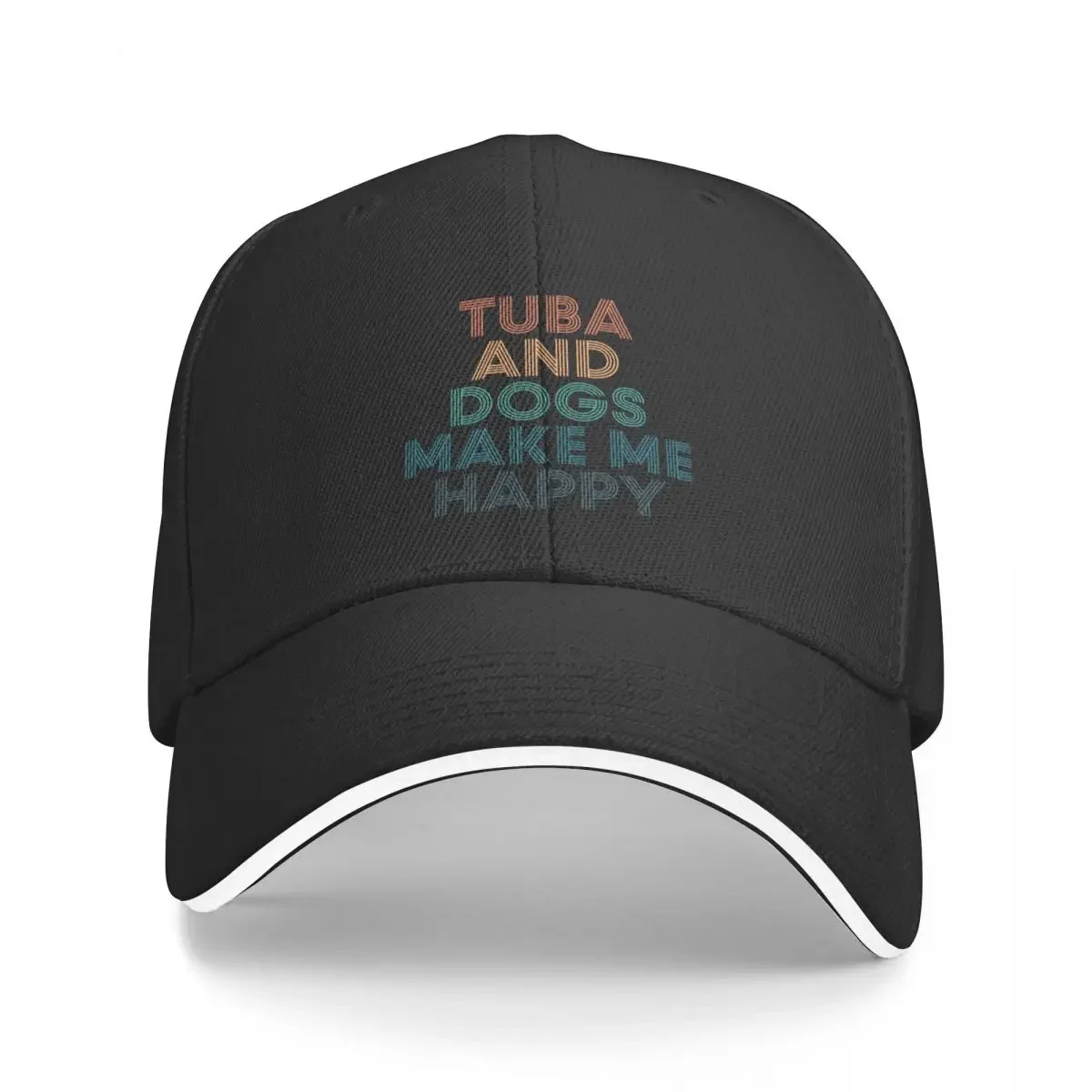 Tuba And Dogs Make Me Happy- Gift For Tuba & Dogs Fans Berretto Da Baseball New Hat Gentleman Hat For Man Women'S