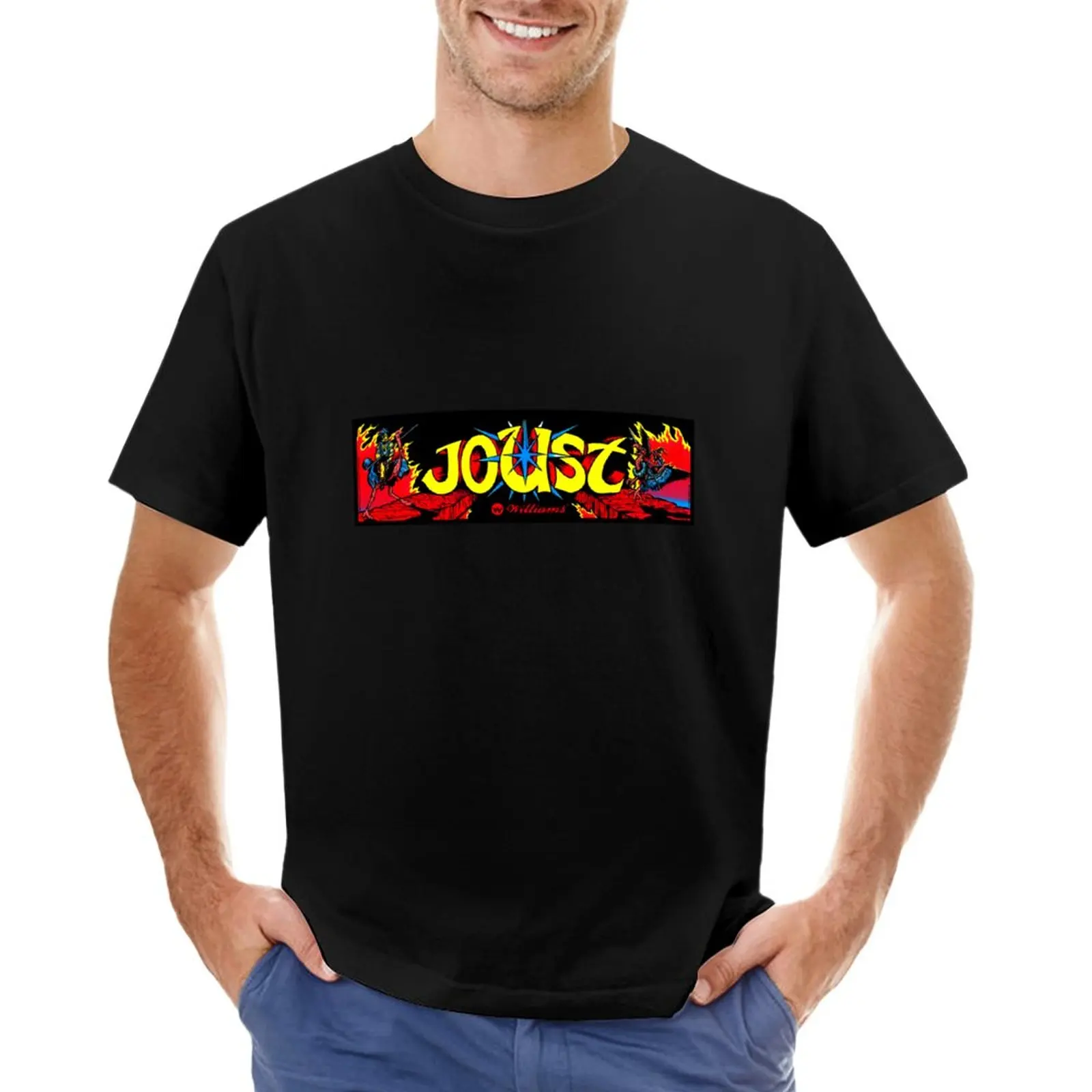 Joust Arcade Game T-Shirt Anime Clothes Anime Plus Size Top Vintage Plain Magliette Da Uomo