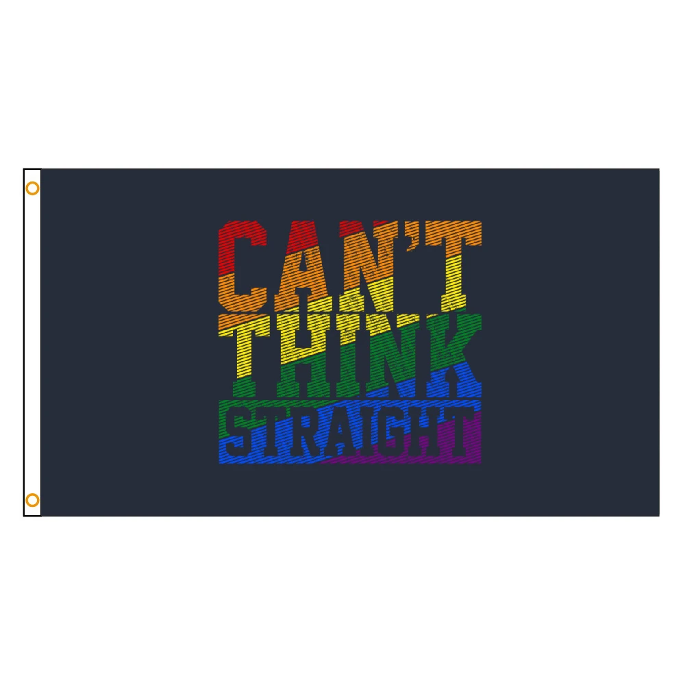 90 X150Cm Non Può Pensare Dritto Gay Pride Mese Lgbt Rainbow Flag Gay Pride