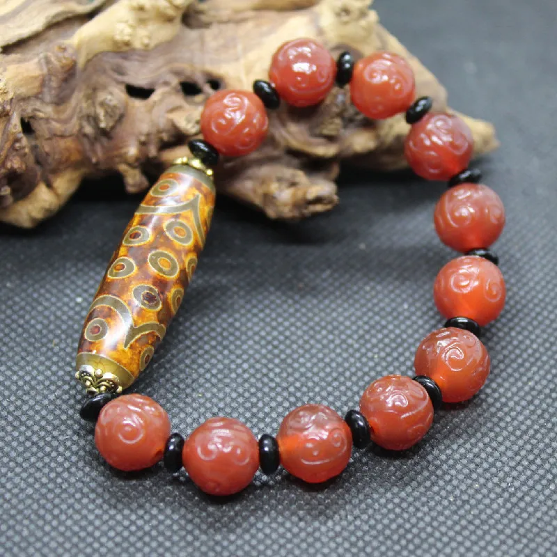 Bracciale In Agata Sardonyx Modello Di Ritorno Vintage All'Ingrosso