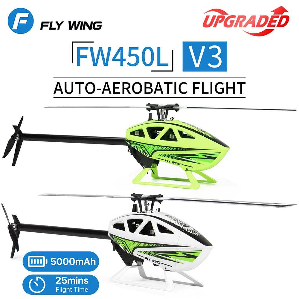 Fly Wing Fw450L V3 Rc Elicotteri Elicottero Telecomandato Pnp Rtf 3D Ritorno Automatico