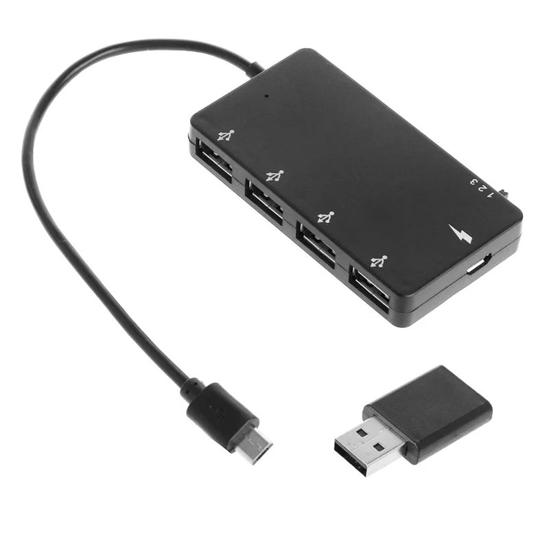 Cavo Adattatore Ricarica Per Alimentazione Hub Micro Usb Otg A 4 Supporta Hot Swap Otg Per Sistema Android/Per Windows