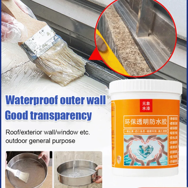 Colla Impermeabile Trasparente Bagno Cucina Senza Mattoni Vernice Impermeabile Parete Esterna Tetto Finestra Davanzale Riparazione Perdite Impermeabil