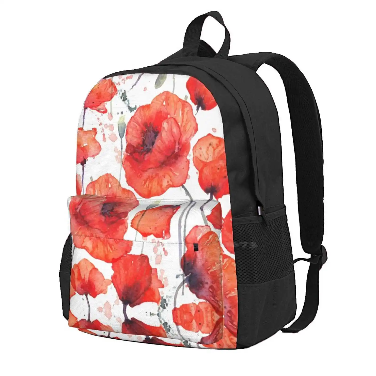 Wild Red Poppies Vendita Calda Zaino Borse Moda Papavero Papavero Fiore Wild Poppies Fiore Verde Rosso Natura Fiore Bella Fioritura