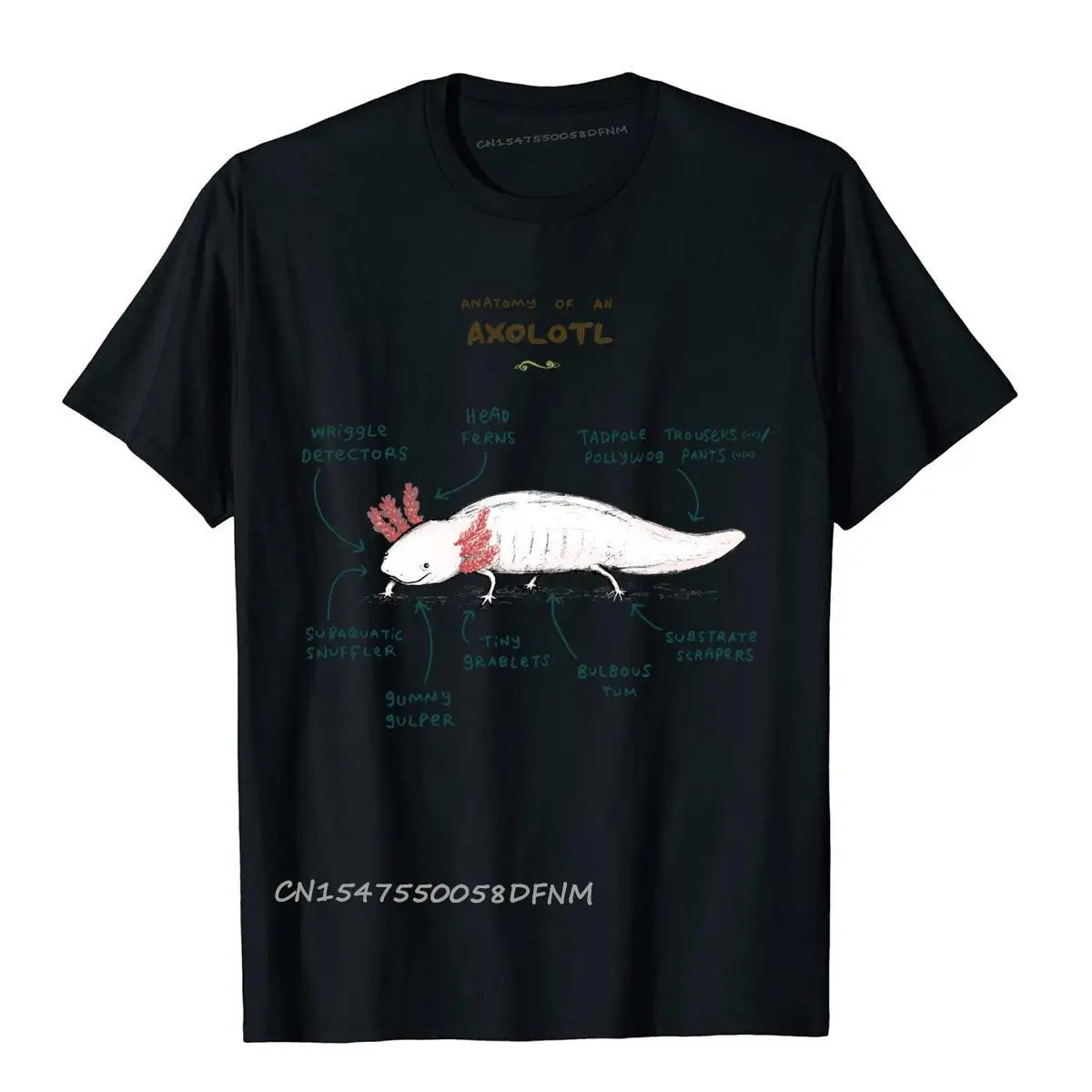 Cosie Top Shirt Premium Cotton Magliette Da Uomo Anatomia Di An Axolotl Baby Holiday Nuova Venuta