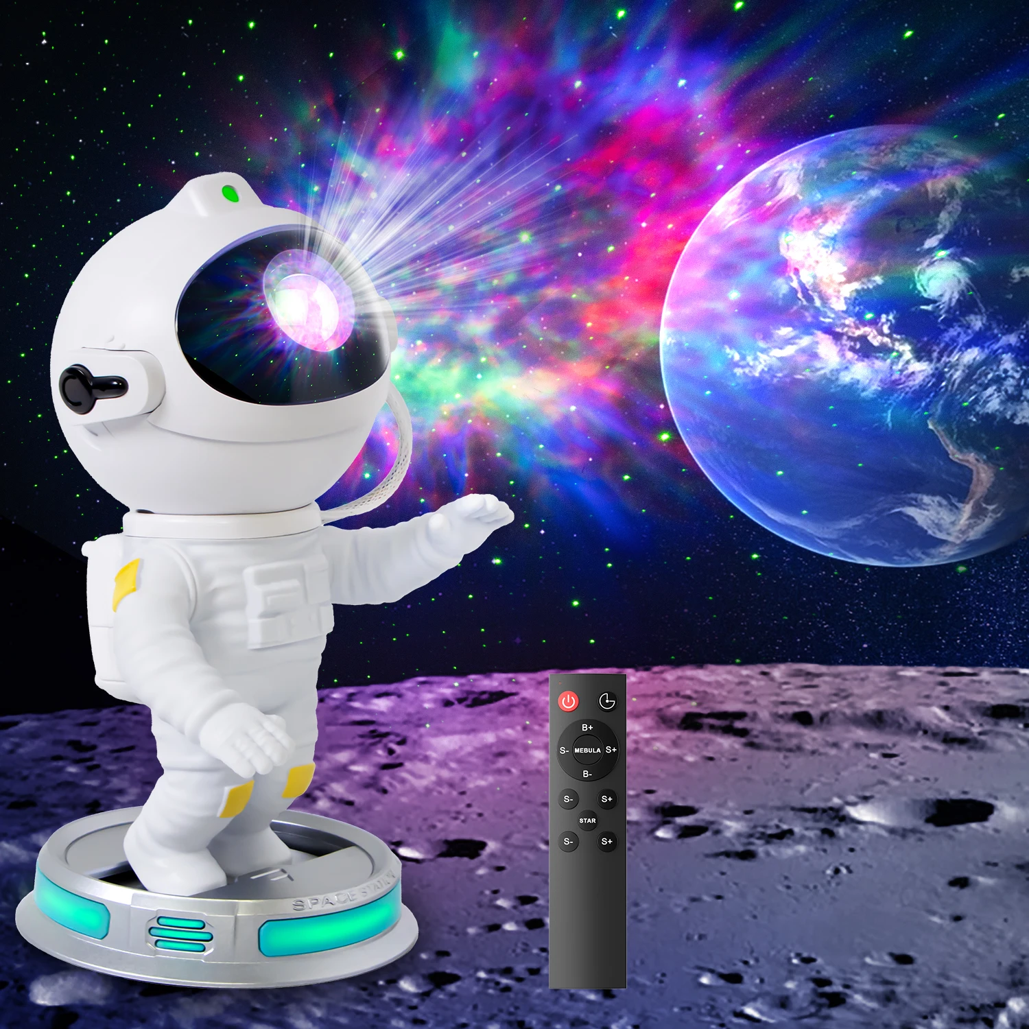 2023 New Astronaut Galaxy Projector Usb Starry Project Home Remote Night Light 360 Regolabile