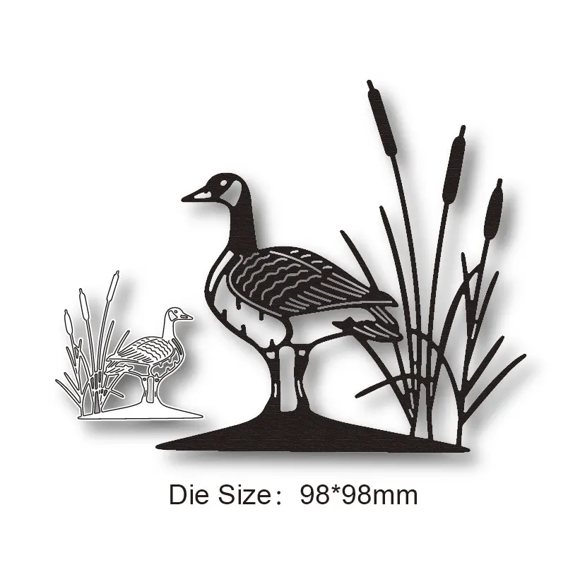 Swan Reed Grass 2021New Metal Cutting Mold Die Dies Decorazione Sfondo Scrapbook Biglietto Di Auguri Fai Da Te Craftsblade Punzonatura