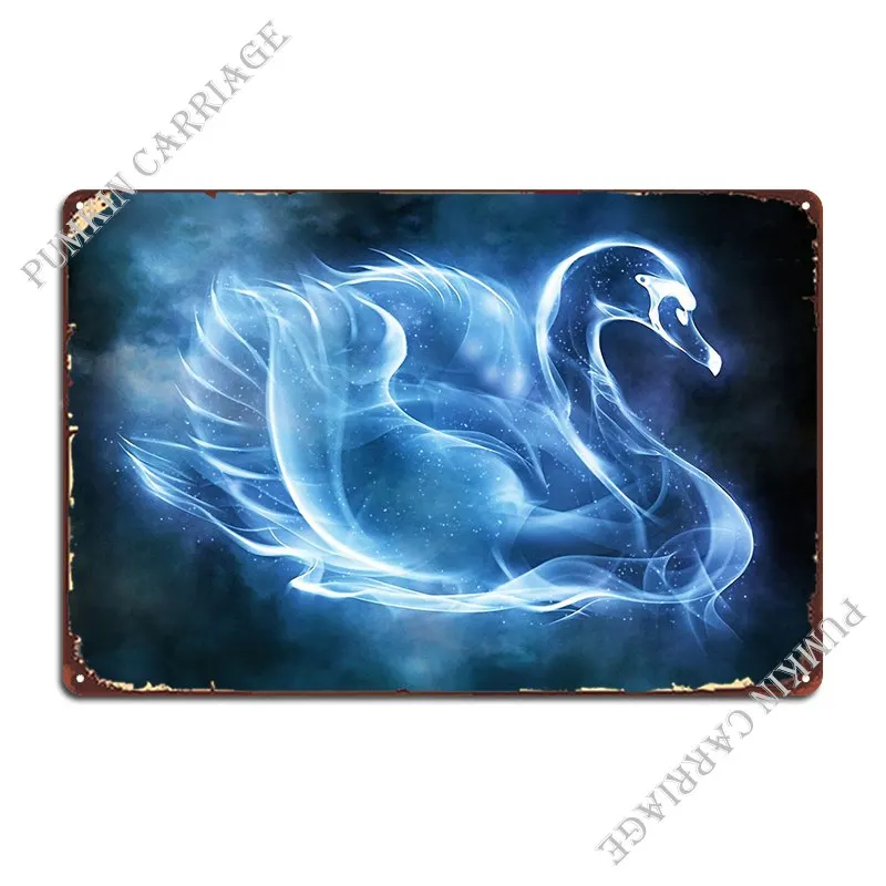 Swan Patronus Metal Sign Kitchen Retro Crea Designer Bar Tin Sign Poster