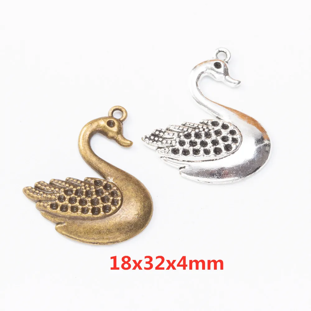 80 Retro Swan Ciondoli In Lega Di Zinco Fai Da Te Creazione Di Gioielli In Stile Europeo 8431