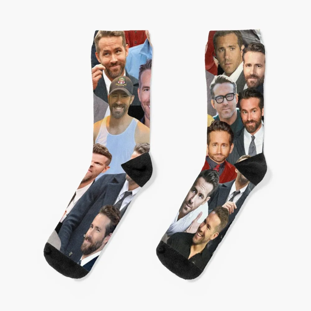 Ryan Reynolds Photo Collagesocks Funny Socks For Men Women'S Socks