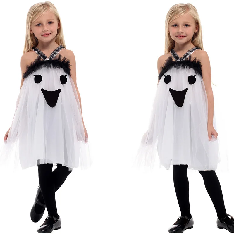 Vendita Calda Ghost Role Play Cute Cosplay White Ghost Mantello Costume Outfit Funny Kid Halloween Plush