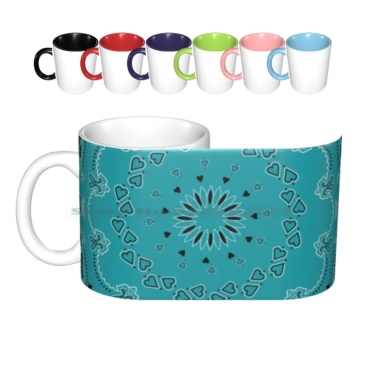 #0013 Unique Bandana Vol.1 Tazze In Ceramica Tazze Da Caffè Tazza Da Tè Al Latte Bandana Bandana Pattern Bandana Design Blue Bandana Rdr2