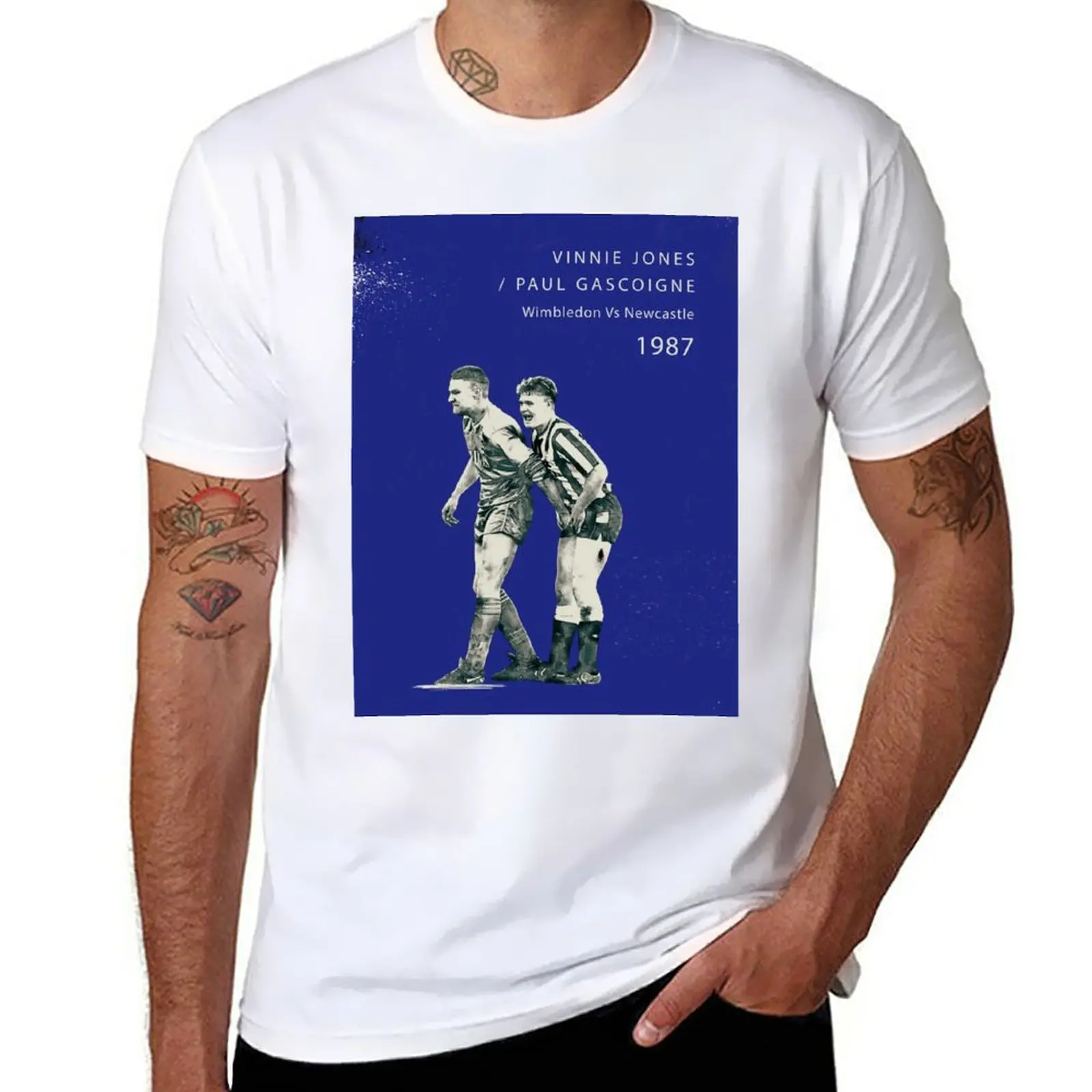 Vinnie Jones-Maglietta Gazza T-Shirt Manica Corta Oversize Blanks Abbigliamento Uomo