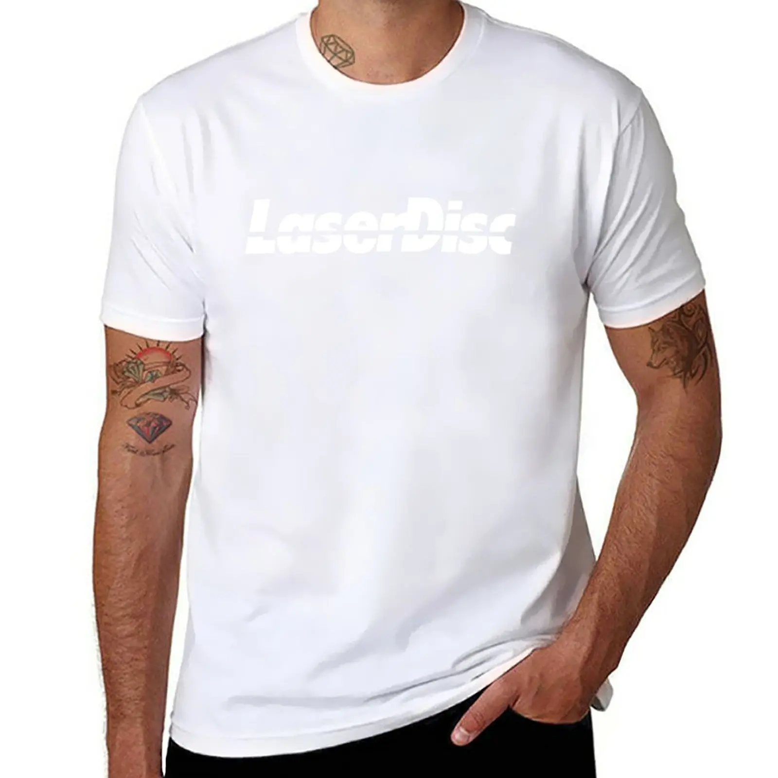 T-Shirt Laserdisc Ragazzi Bianchi Vestiti Carini Magliette Vintage Da Uomo