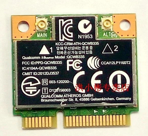 Per Atheros Qcwb335 Wireless Wifi + Per Bluetooth 4.0 Half Mini Pci-E Card
