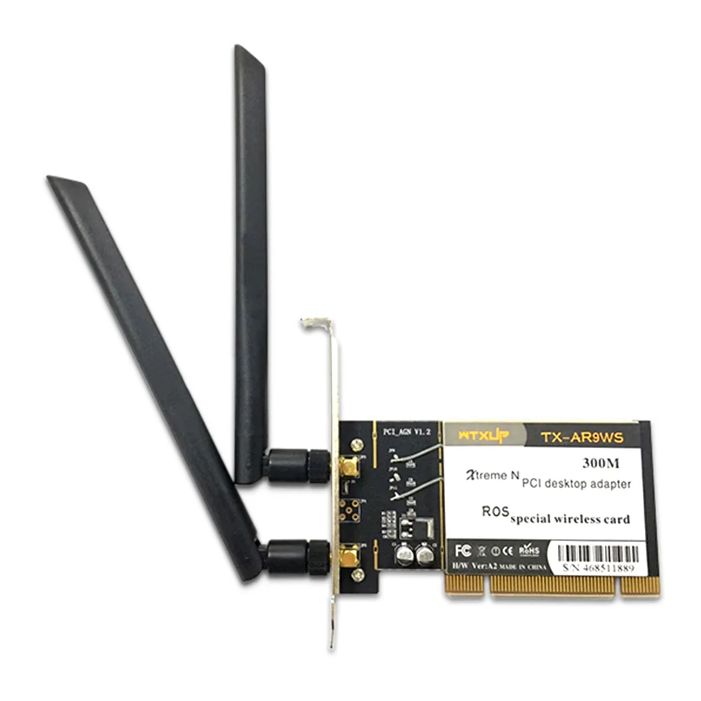 Wtxup Atheros Ar9223 Pci 300M Adattatore Di Rete Wifi Wireless Per Pc Desktop, Scheda Wireless Pci Con 2 Antenne