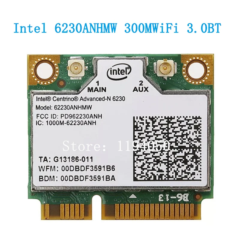 6230 62230An Hmw 62230Anhmw Wifi Wlan Bt Bluetooth 3.0 Half Card 6230An Minipci-E