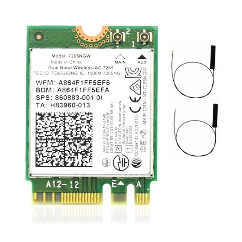 Scheda Rete Dual-Band Wireless-Ac 7265 7256Ngw 802.11Ac 1200M Wifi +