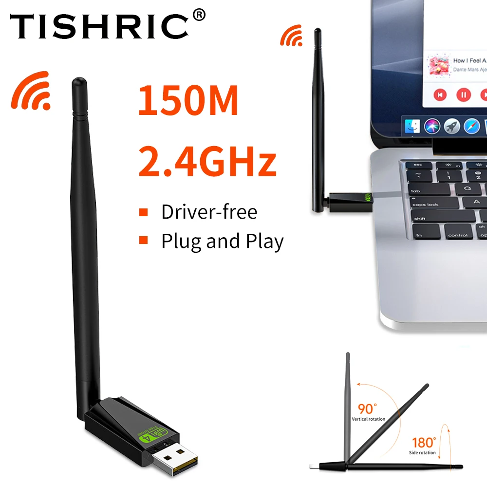 Tishric 150M Scheda Di Rete Wireless Senza Driver Usb 2.0 Ieee 80.11B/G/N Adattatore Wifi Usb Scheda Wireless Per Antenna Wifi Per Pc Portatile