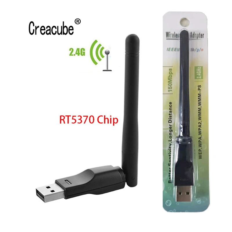Creacube Rt5370 Chip 2.4Ghz 150Mbps Wireless Usb Wifi Adapter Antenna Wifi Scheda Di Rete Ricevitore Wifi Per Pc Per Android Tv Box