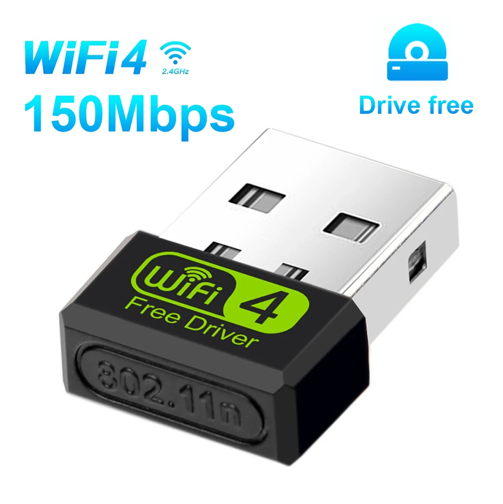 Mini Usb Wifi Adapter 2.4G 150Mbps Usb Wifi 4 Scheda Di Rete Dongle Usb Ricevitore Wifi Driver Gratuito Per Desktop Laptop Windows