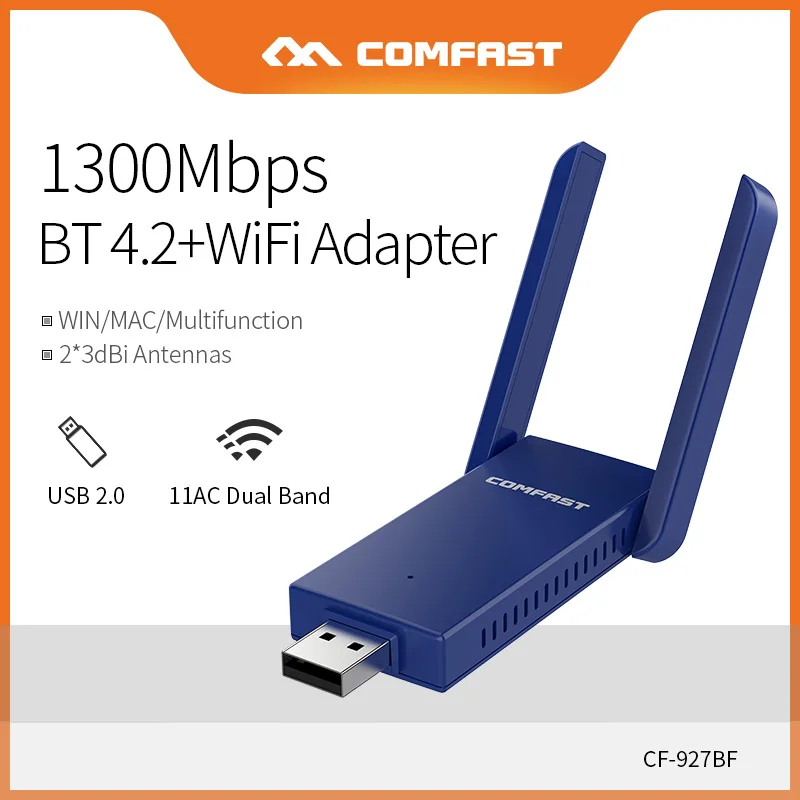 [Wifi Compatibile Con Bluetooth] 1300Mbps 5Ghz Wireless Usb Wifi Adapter Bt4.2 Scheda Di Rete Per Pc Desktop Portatile