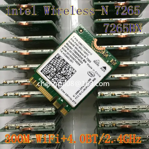Dual Band 2.4Ghz Wireless-N 7265 7265Ngw 7265Bn Wireless Wifi Ngff Card 300Mbps 4.0Bt
