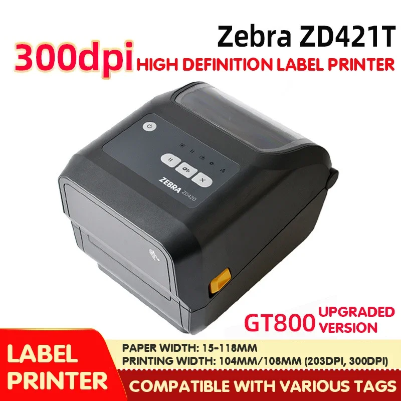 Stampante Zebra/ Zebra Stampante Per Etichette Zd421/Zd420 Etichettatrice Autoadesiva Qr Code Desktop Barcode Machine Interfaccia Usb Offi