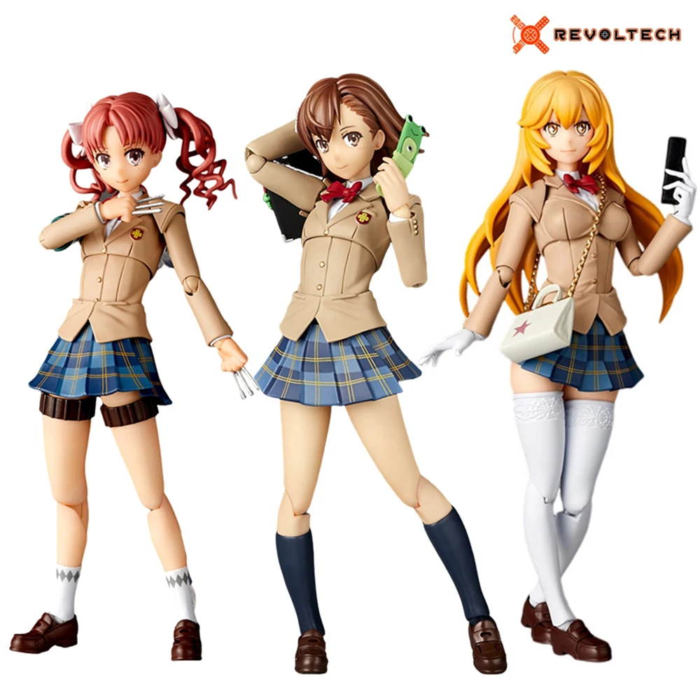 Kaiyodo Revoltech Toaru Kagaku No Railgun T Misaka Mikoto Shirai Kuroko Shokuhou Misaki Model Toy Anime Figure Gift For Fans