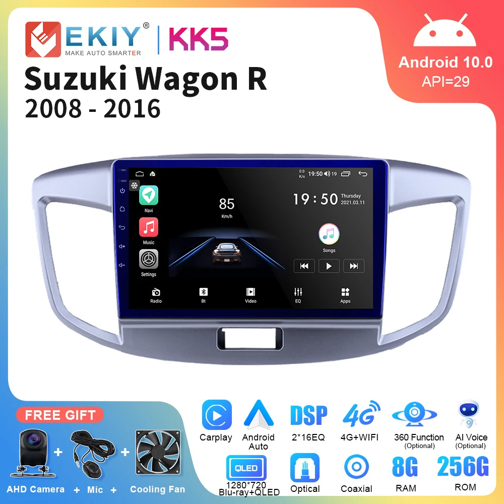 Ekiy Kk5 Autoradio Android Per Suzuki Wagon R 2008-2016 Autoradio Carplay 2Din Dvd No Dvd Lettore Multimediale Navigatore Unità Principale