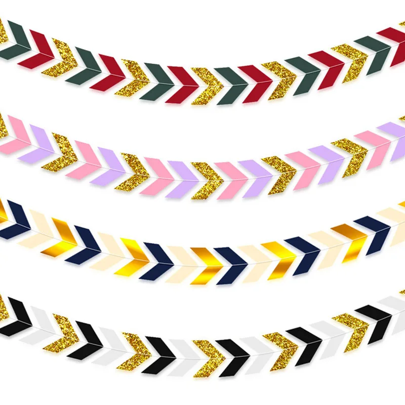 Happy Birthday Party Xmas Streamers Arrow Sign Decorazioni Paper Arrow Ghirlande Arrow Sign Wall Steamer Banner Baby Shower
