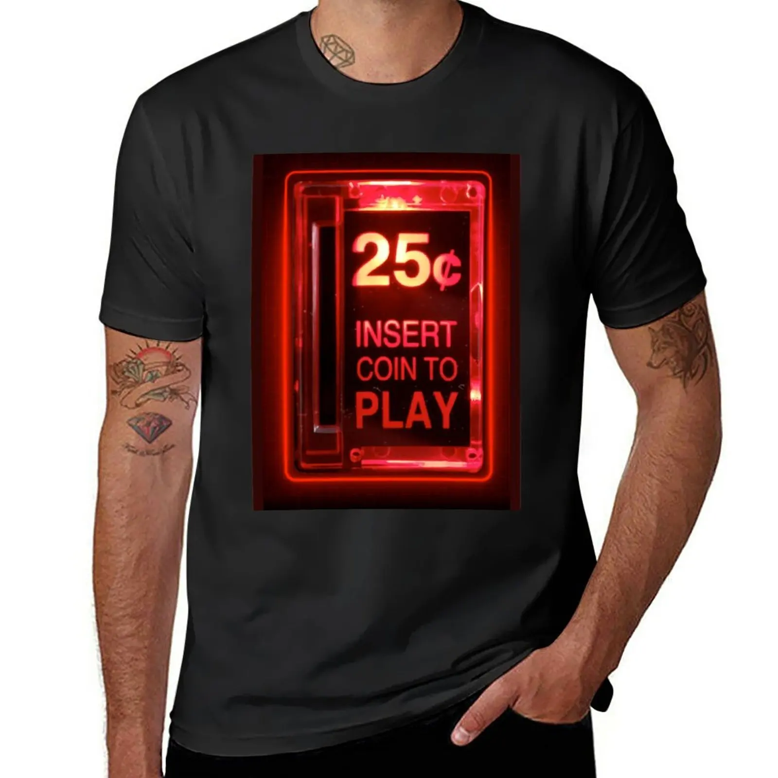 New Insert Coin Retro Arcade T-Shirt Uomo Abbigliamento Magliette Pesanti Maglietta Vintage T-Shirt Grafiche Da Uomo