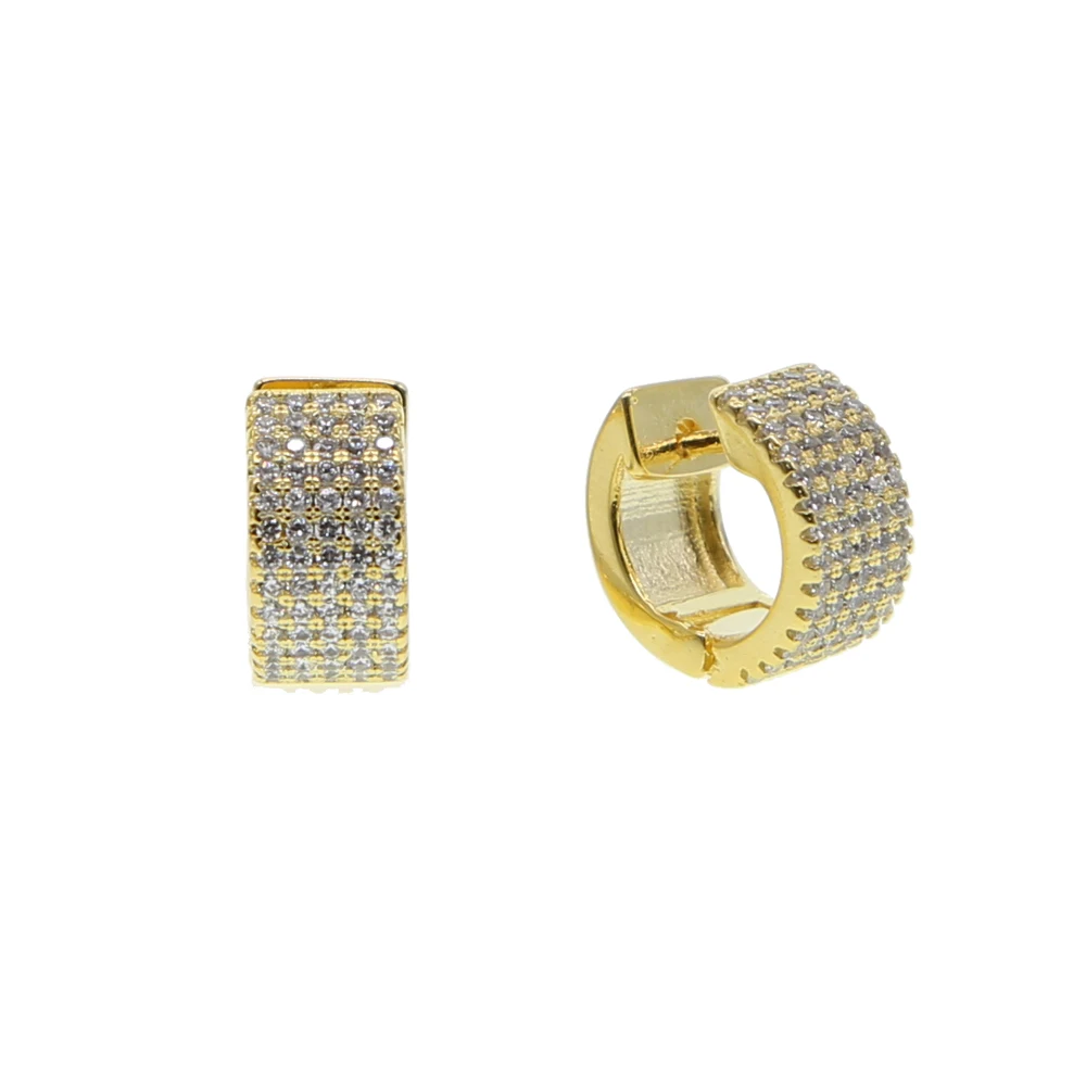 2018 Minimo Dei Monili Completa Cubic Zirconia Sparking Bling Uomini Orecchino Mini Piccolo Huggie Orecchini Rotondi Per Le Donne