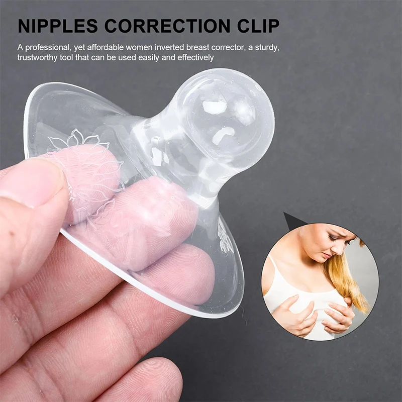 2 Pz/Scatola Correzione Capezzolo In Silicone Nipple Nipple Shield Sucker Corrector Correzione Seno Invertito Piatto