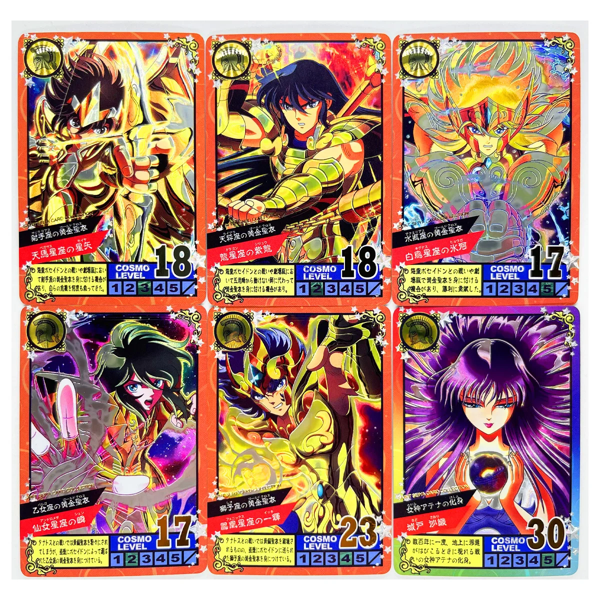 6 Pz/Set Saint Seiya Laser Carving Craft Giocattoli Hobby Hobby Collezionismo Collezione Di Giochi Carte Anime