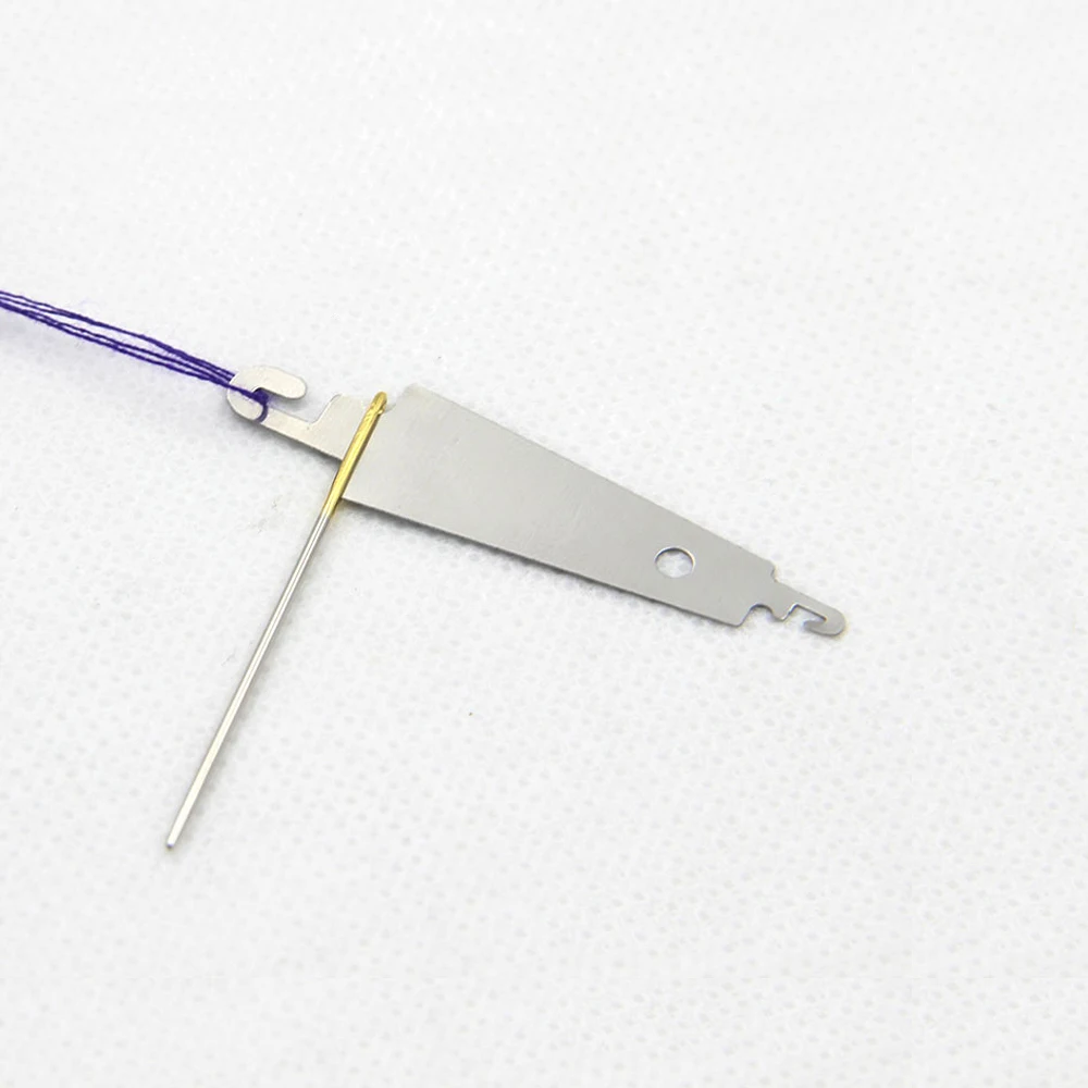 Stainless Steel Silver Large Eye Needle Threader Hand Sewing Embroidery Craft Tool 10Pcs Hand Sewing Accessories Darning Repair