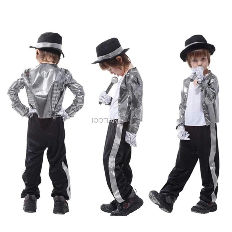 Kids Party Cosplay Superstar Singer Jacket Glove Halloween Carnival Party Bambini Dance Outfit Drama Event Performance Costumes