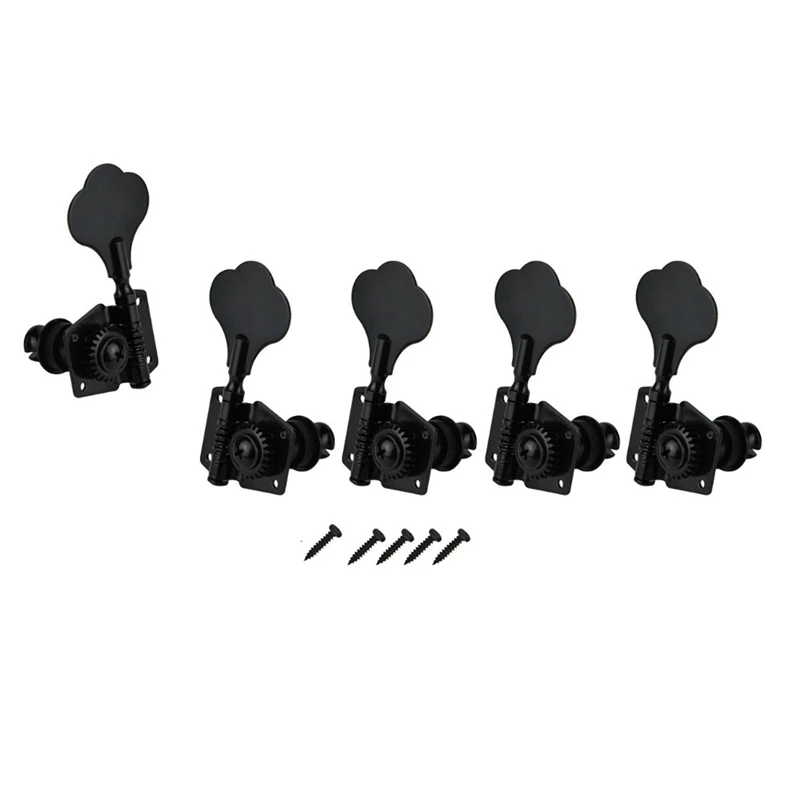 5Pcs Accessorio Per Chitarra Vintage Open Bass Guitar Tuning Keys Pioli Machine Heads Tuner Black 1 L4R Per 5 Corde Bass Black