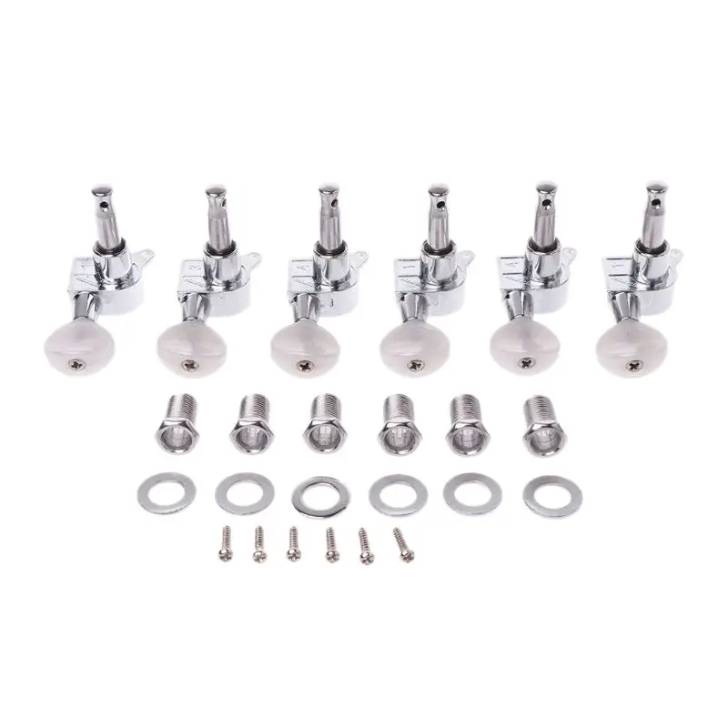 2014 Hot Chrome Guitar Inline String Tuning Pegs Tuner Machine Per Head 6R Rig