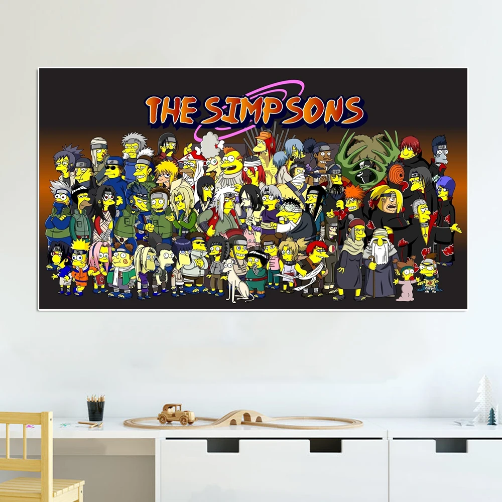 Poster Di Personaggi Anime Classici Giapponesi Disney Abstract Cartoon Comic The Simpsons Canvas Painting Wall Art Kids Room Home Decor