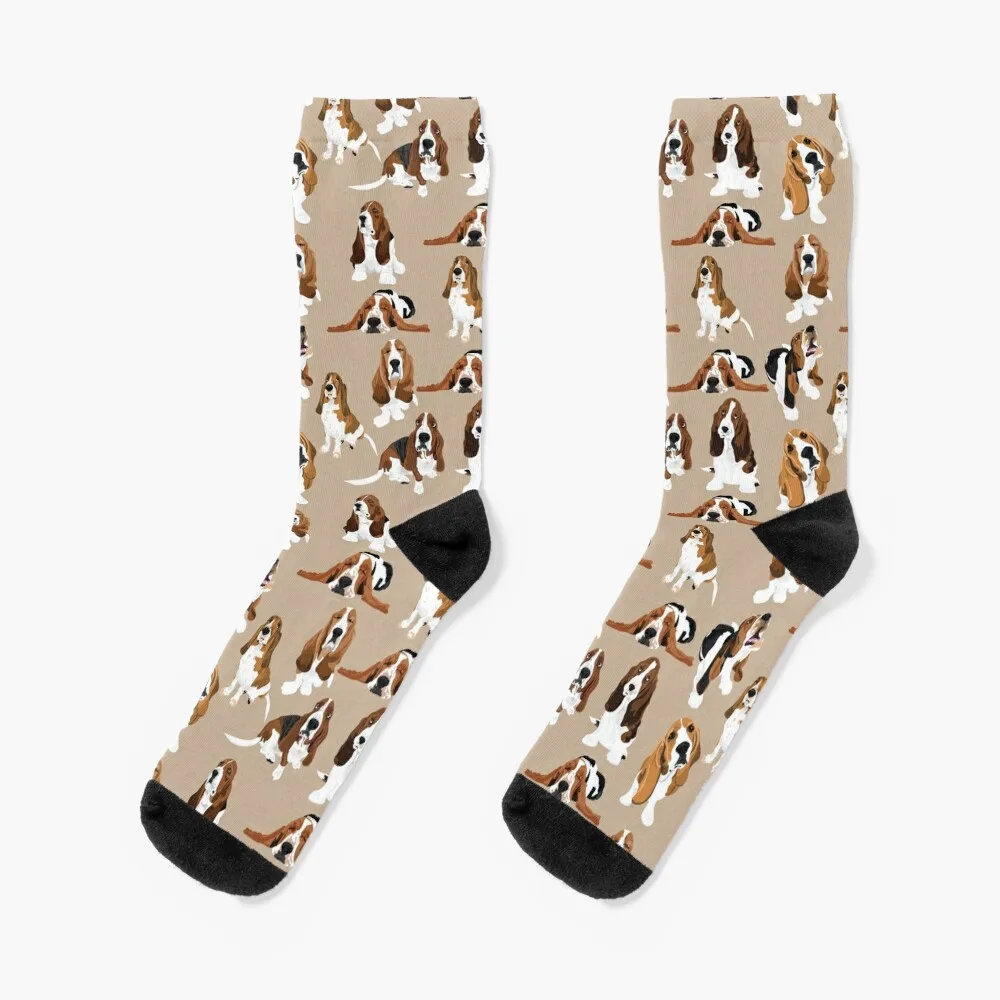 Basset Hound Socks Cartoon Christmas Wholesale Socks Girl Men