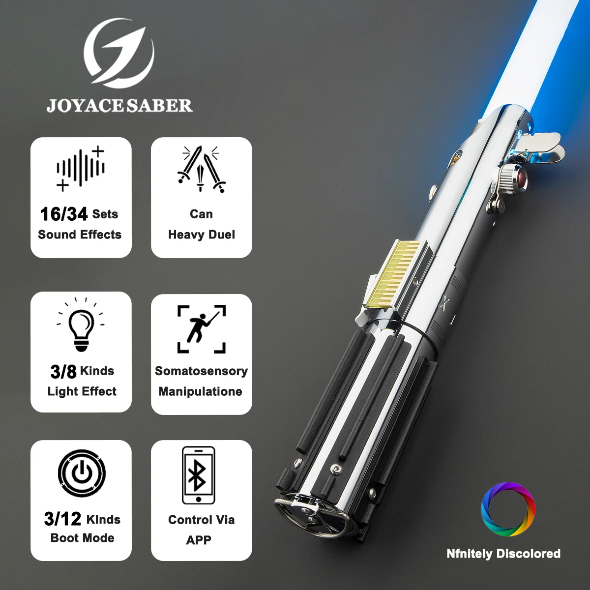 Joyacesaber Graflex Lightsaber Con Effetti Sonori Jedi Xeno Pixel Light Saber Heavy Dueling Laser Sword Cosplay Giocattoli Luminosi