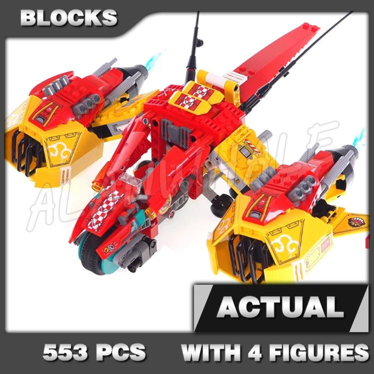 553Pcs Monkie Kid Cloud Jet Plane Aircraft Twin Fire Pack Speed Bike Red Son 11541 Building Blocks Ragazzi Compatibili Con Il Modello