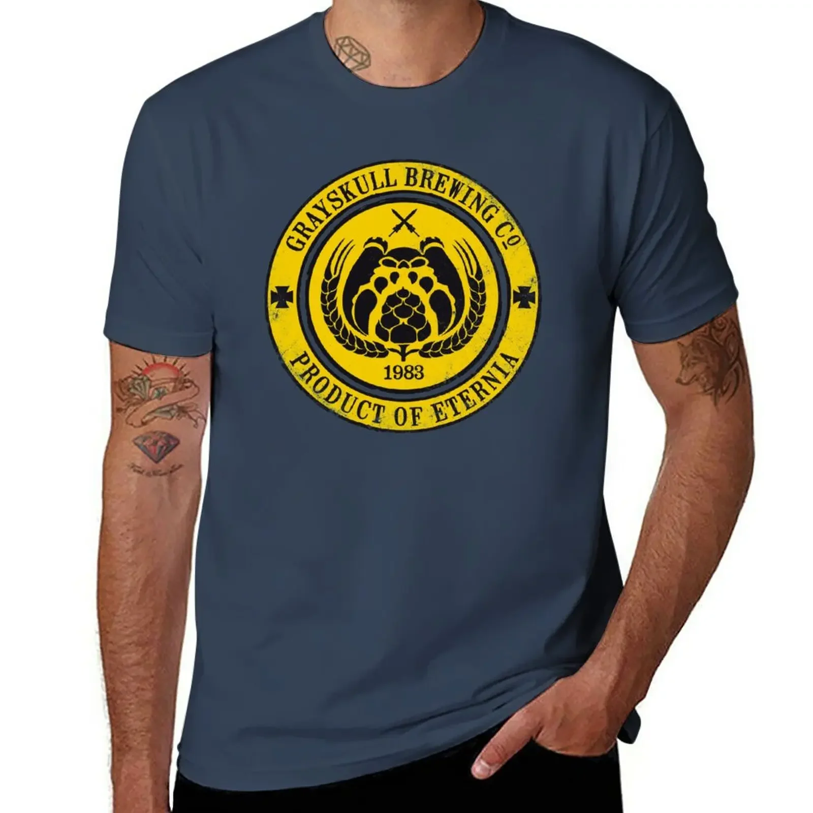 Grayskull Brewing Company-T-Shirt Gialla Sublime Abbigliamento Estetico Abbigliamento Uomo