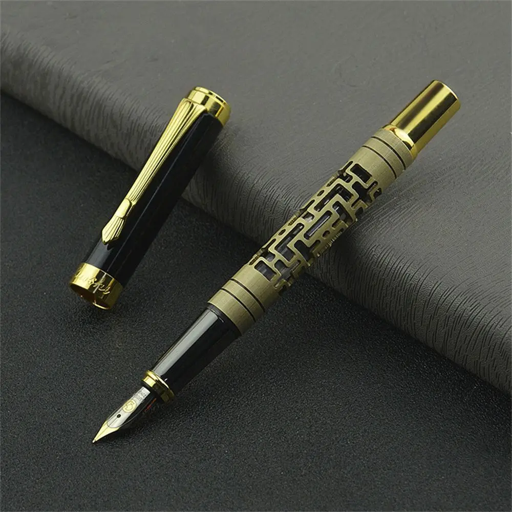 Penne Stilografiche Da Scrittura Lisce Disegno Artistico Classico Scava Fuori Penne Stilografiche In Metallo Scrittura A Mano F Pennino Penna A Inchio