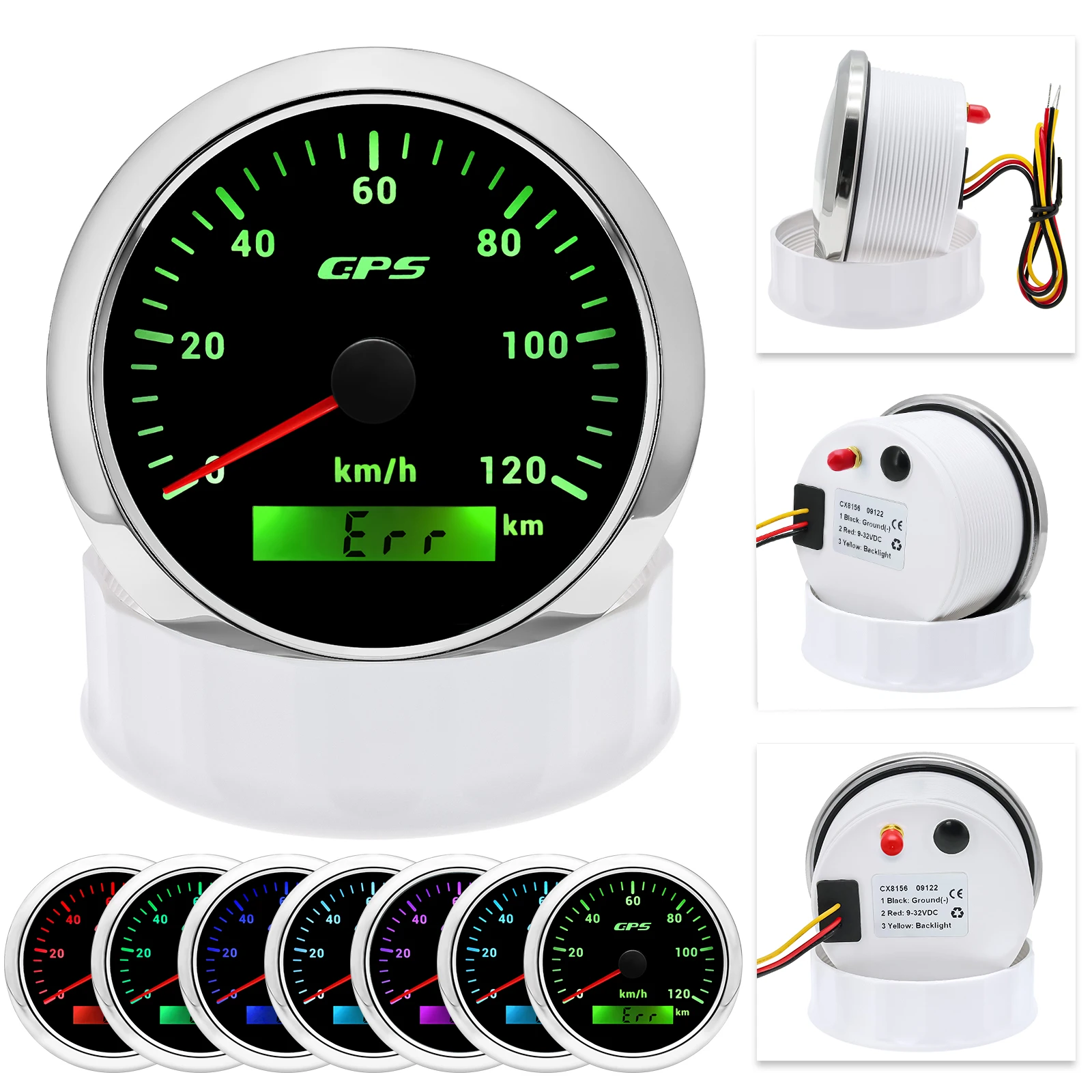 Tachimetro Gps Universale Da 85Mm Calibro 7 Retroilluminazione A Led A Colori Per Moto Marine Boat Truck 30 Kmh 200 Misuratore Di Velocità Kmh