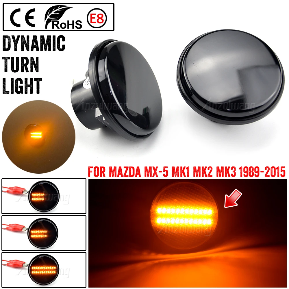 Per Mazda Mx5 Mx-5 Mk1 Mk2 Mk3 Indicatore Di Direzione Dinamico Led Side Marker Light Ripetitore Lampada Indicatore Di Flusso 1989 1999 2000-2015