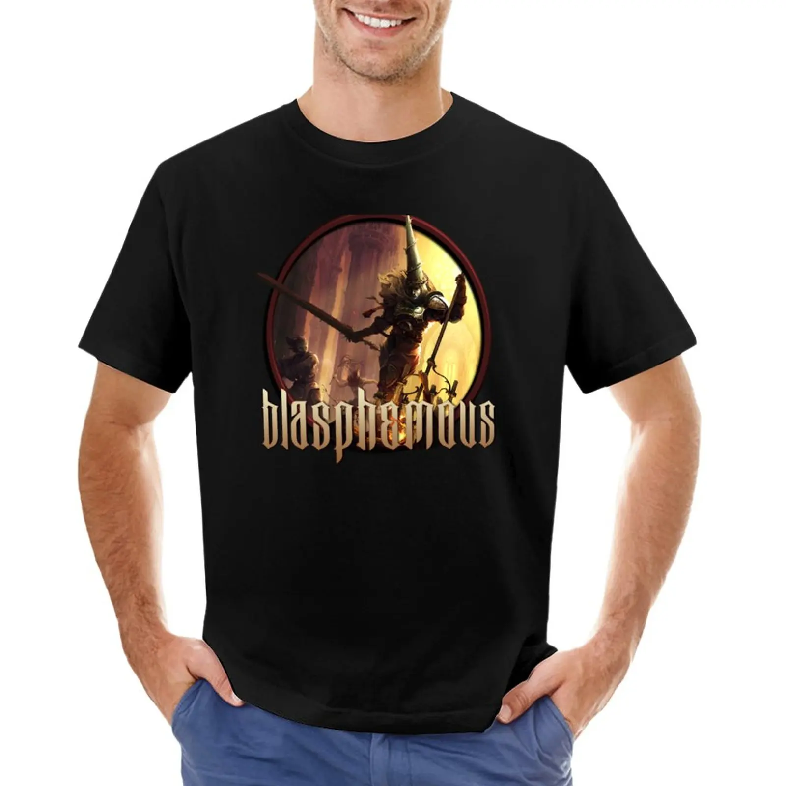Blasphemous T-Shirt Cute Tops Funny T Shirt Plus Size T Shirts Anime Slim Fit T Shirts For Men