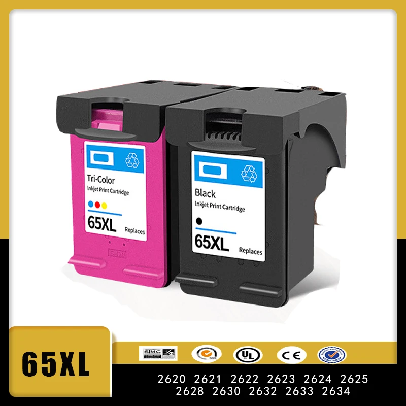 Cartuccia D'Inchiostro Vilaxh 65Xl Compatibile Per Hp Combo Pack Funziona Con Stampante 3700 3752 3755 3772 2652 2600 Envy 5055 5000 5052 5070